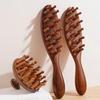 Natural Sandalwood Comb Long Handle Meridian Point Massager 22 Teeth Meridian Insert Comb for Head Massage And Hair Growth Promotion