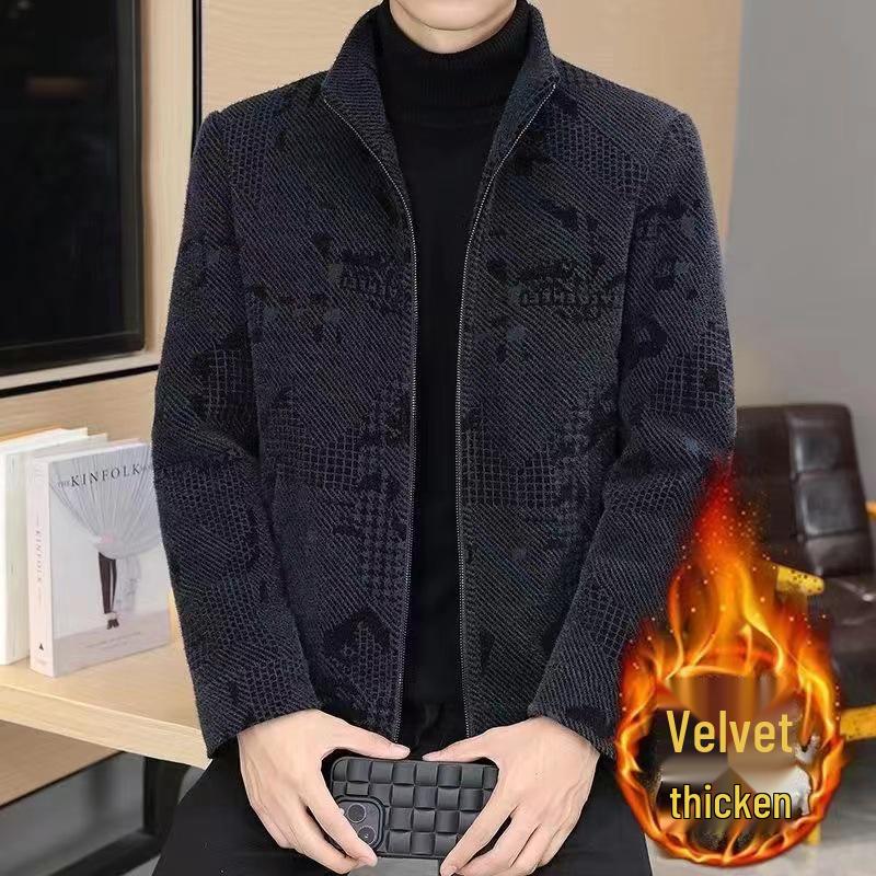Men's High-End Thickened Woolen Jacket - Autumn/Winter 2025 Collection