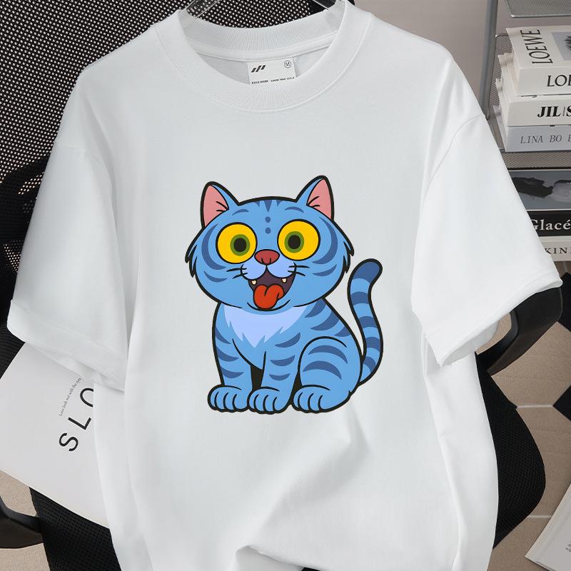 Kpop Korean Wave Witch Hunt Tiger Printed T-shirt Top Round Neck Short Sleeve 5980