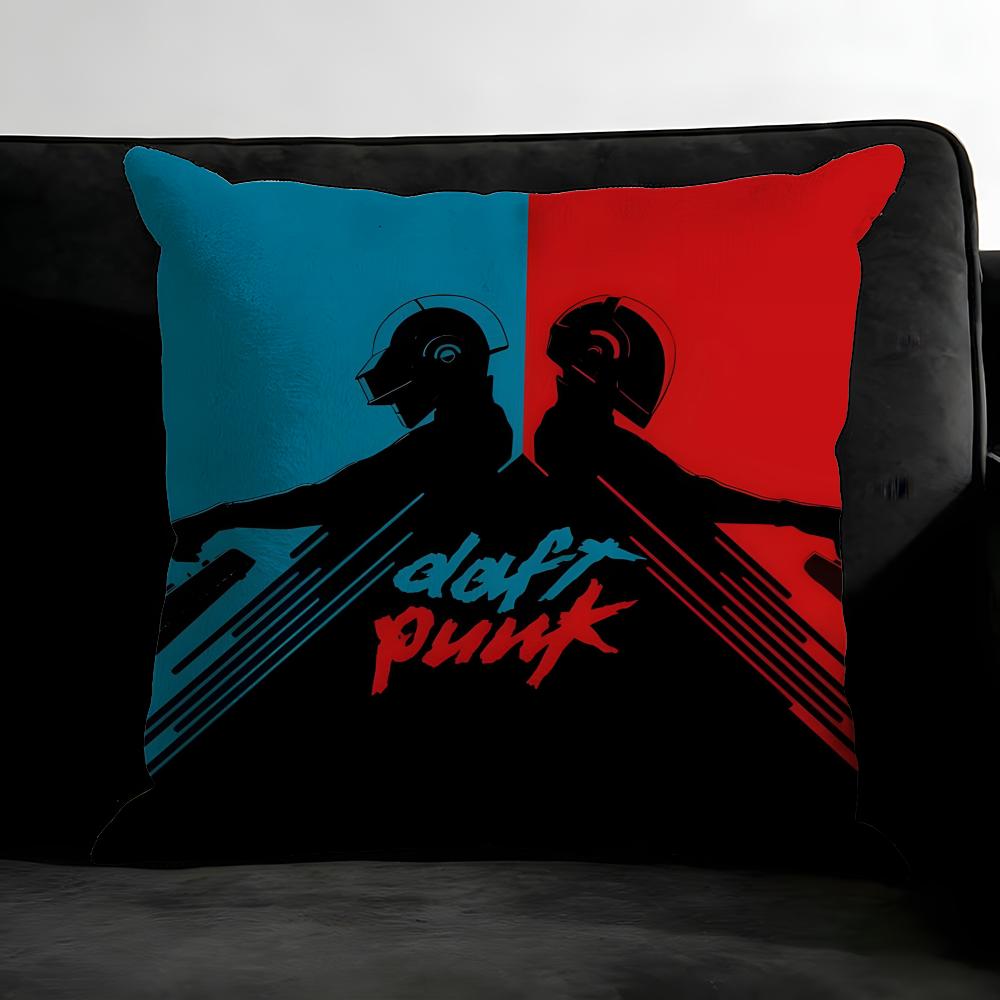 D-Daft Punkk Band Cushion Cover Pillowcase Ultra Soft Skin Friendly Fabric Cloud Like Comfort & Concealed Zipper