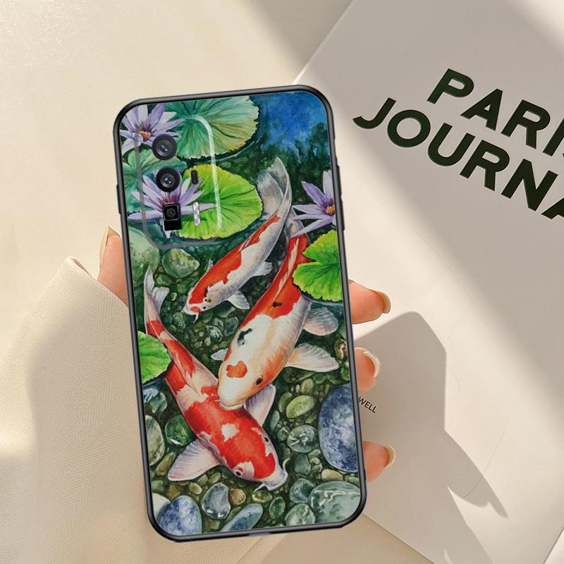 Koi Carp Fish Painting Case For Xiaomi 14 15 Ultra 13T 14T 15T 17 Pro Max POCO X7 X5 X6 Pro F5 F6 F7 F8 Pro Coque
