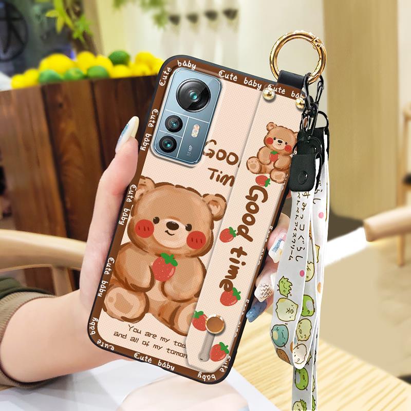 Wrist Strap Kickstand Phone Case For Blackview A85 Cartoon Soft case Dirt-resistant Durable Wristband Cute Anti-knock