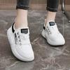 Xq5808 Hvite sko Dames Mesh Pumps Damesneaker Damesko Utstanset Pustende Meshsko Tykk Såle Høydeøkende