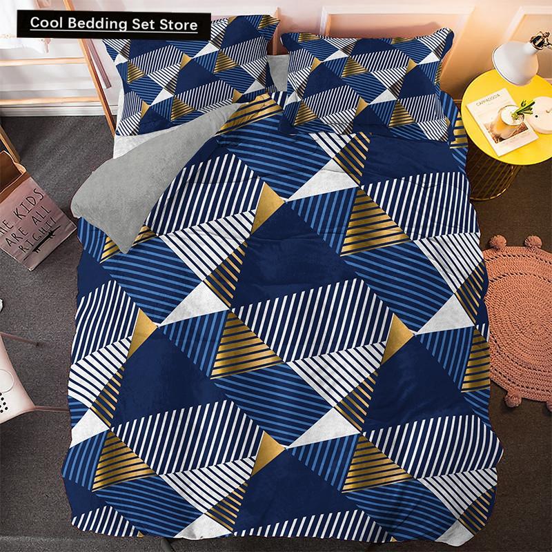 Irregular Geometry King Queen Duvet Cover Bohemian Style Bedding Set for Kid Teens Adult Modern Art 2/3pcs Polyester Quilt Cover