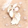 Vintage Goldfish Crystal Brooch, White Enamel Rhinestone Iridescent Gem Pin, Fashion Accessory for Outfits Bags Styling