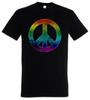 Rainbow Peace Symbol Mens T-Shirt Hippie Sign Logo Peace Rainbow Hippie