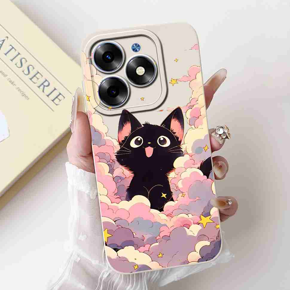 Pink Cat For Tecno Spark Go 2024 Cases BG6 Soft Silicone Cover For Tecno Spark 20 Spark20 SparkGo 2024 Casing Phone Case