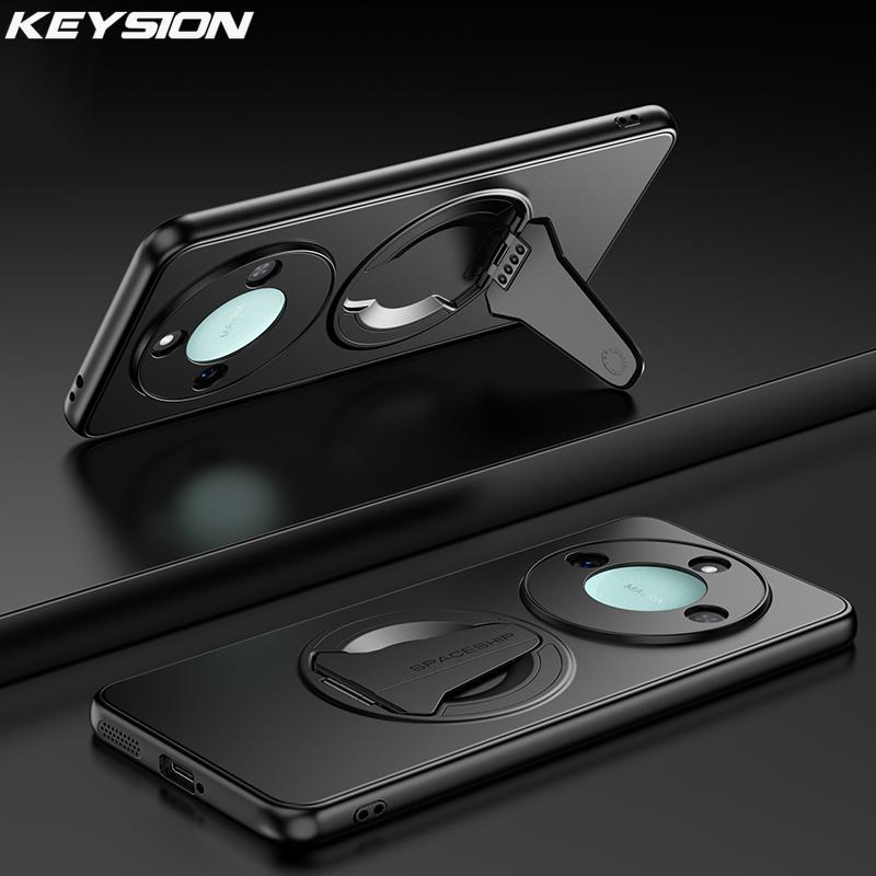 KEYSION Magnetic Phone Case for HONOR X9d 5G X9c Smart Metal Paint Upright Kickstand Shockproof Cover for Honor Magic 8 7 Lite 5G