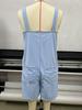 2025 European Summer Women's Loose Solid Color Strappy Overalls
