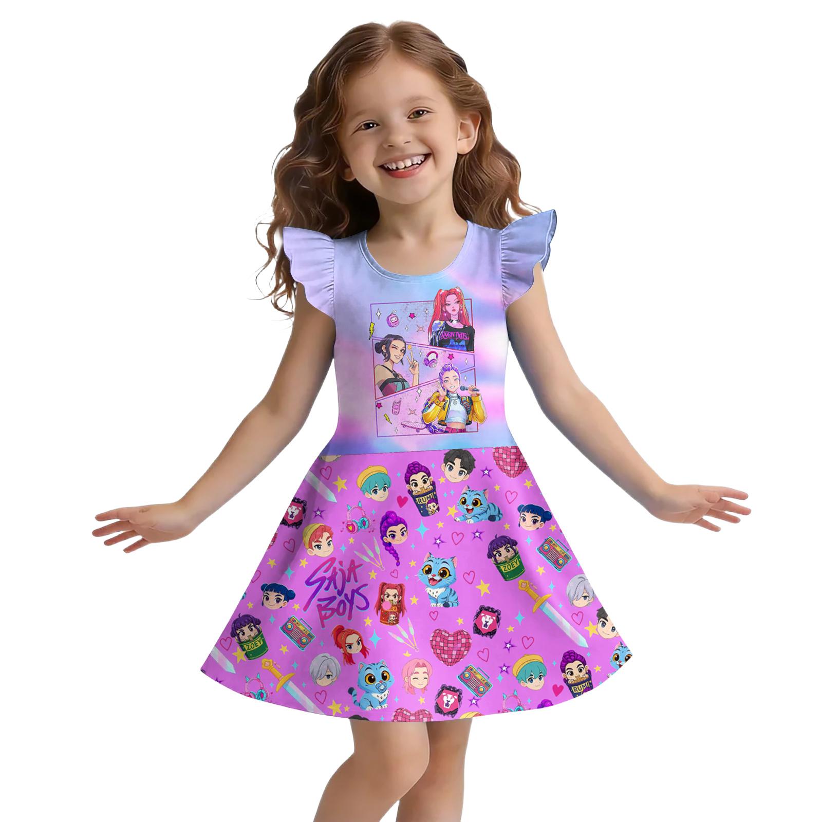 

Children s Sleeveless U-neck Summer A-line Floral Casual Holiday Dress 160