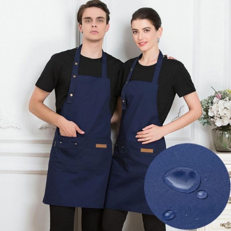 Waterproof Apron for Daily Use, Printed Cafe, Kitchen, Workshop, Woodworking Blue