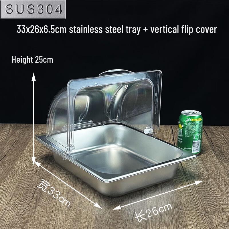 Food-Grade Buffet Display Tray with Vertical Flip Lid