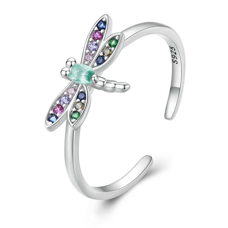 WOSTU Adjustable Rings Real 925 Silver Stackable Engagement Zircon Open Size Rings For Women Female Original Jewelry