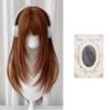 Flax Gold Synthetic Wig with Bangs Long Straight Hair High-Layered Lolita Wigs for Women's Daily Cosplay Wig Heat Resistant