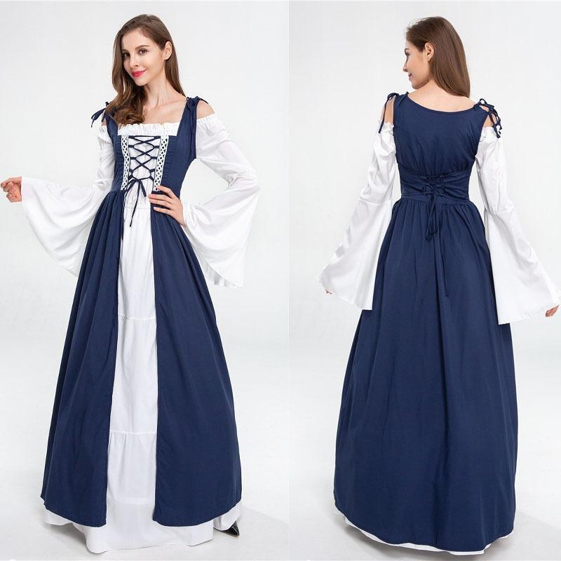Kolekcja Halloween Średniowieczny Vintage Styl Dworski Słodki Patchwork Wiktoriańska Suknia Kostium