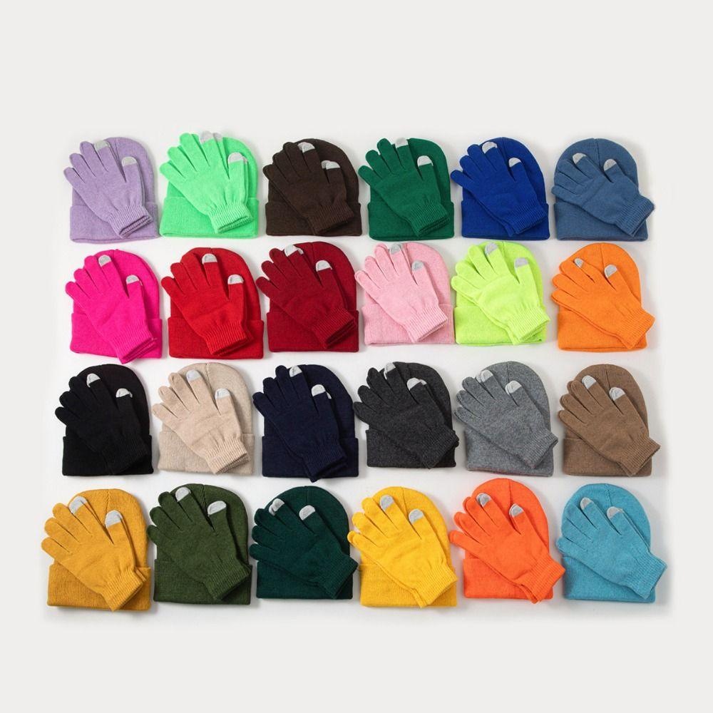 Cute Woman New Beanies with Gloves Knitted Solid Hat New 2025 Winter Hats