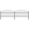 Garden Fence - vidaXL - Steel - 0.75-1 X 3.4 M - Black - Panels and Posts Included
