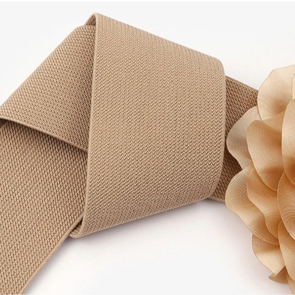 Large Flowers Stretch Waistband Elastic Corset Belt Fashion Waist Belt Dress Accessories