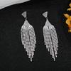 Elegant Tassel Long Earrings: European & American Fashion, High-End Prom & Evening Goddess Style.