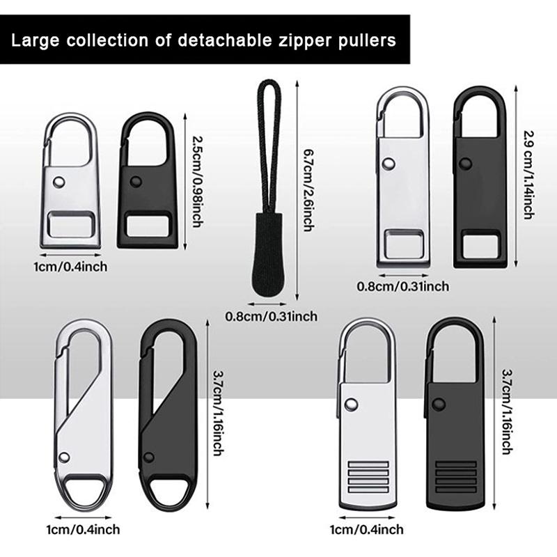 5/10/20Pcs Replacement Zipper Pulls Cord Extender/Zip Metal Pull For Backpacks Jackets Luggage Purses Handbags