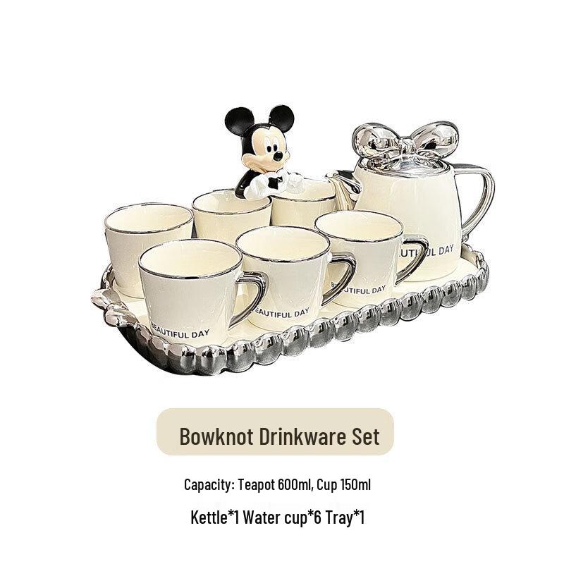 Ceramic Teapot and Mug Set with Tray