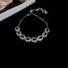 Elegant French Retro Geometric Zircon Oval Bracelet - Luxurious Fashion Jewelry
