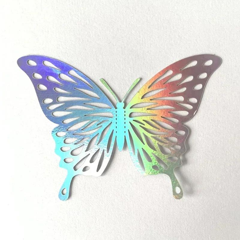 24Pcs Home Fashion Decoration Hollow 3D Butterfly Wall Sticker Living Room Window Home Decor DIY Colorful Butterflies Stickers