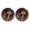 Set of 2 Car Coasters Designed for Cup Holders, Featuring an Absorbent And Aesthetic Starry Night Mushroom Theme