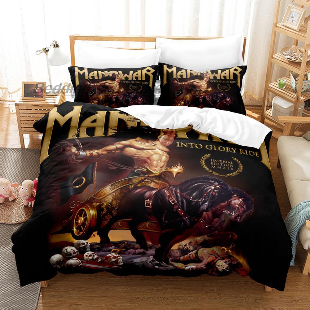 Comforter Manowar Bedding Set Single Twin Full Queen King Size Bed Set Aldult Kid Bedroom Duvet Sets 3D Print Hip Hop