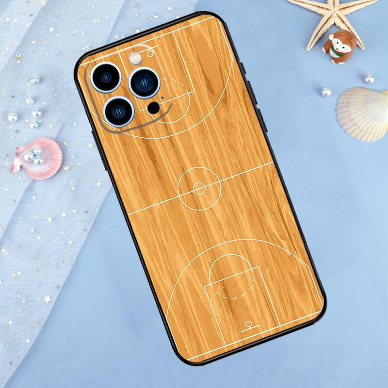 Basketball Court Diagram Phone Case For iPhone 13 11 12 14 15 16 Pro Max 7 8 Plus XR XS Max X Silicone Cover