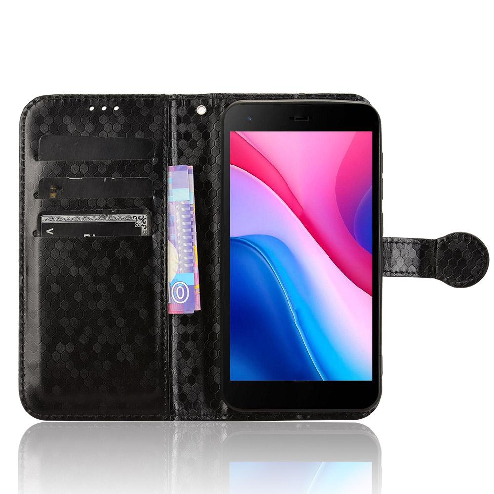 For ZTE Blade A35 Lite/A35 Core Wallet Case Dot Pattern Imprint PU Leather Phone Cover