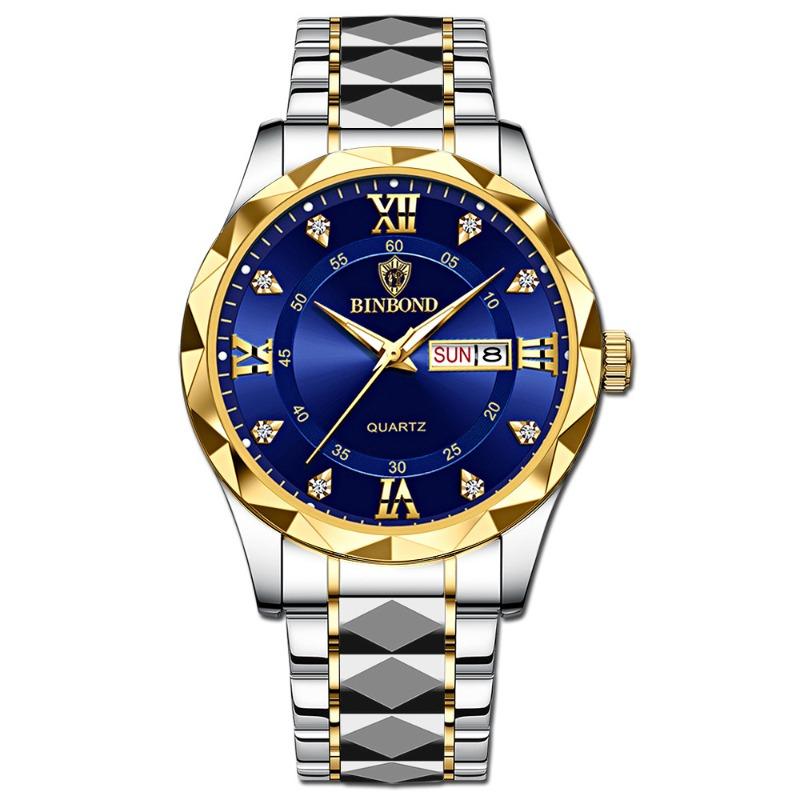 Binbang BINBOND men's watch luminous waterproof business quartz watch