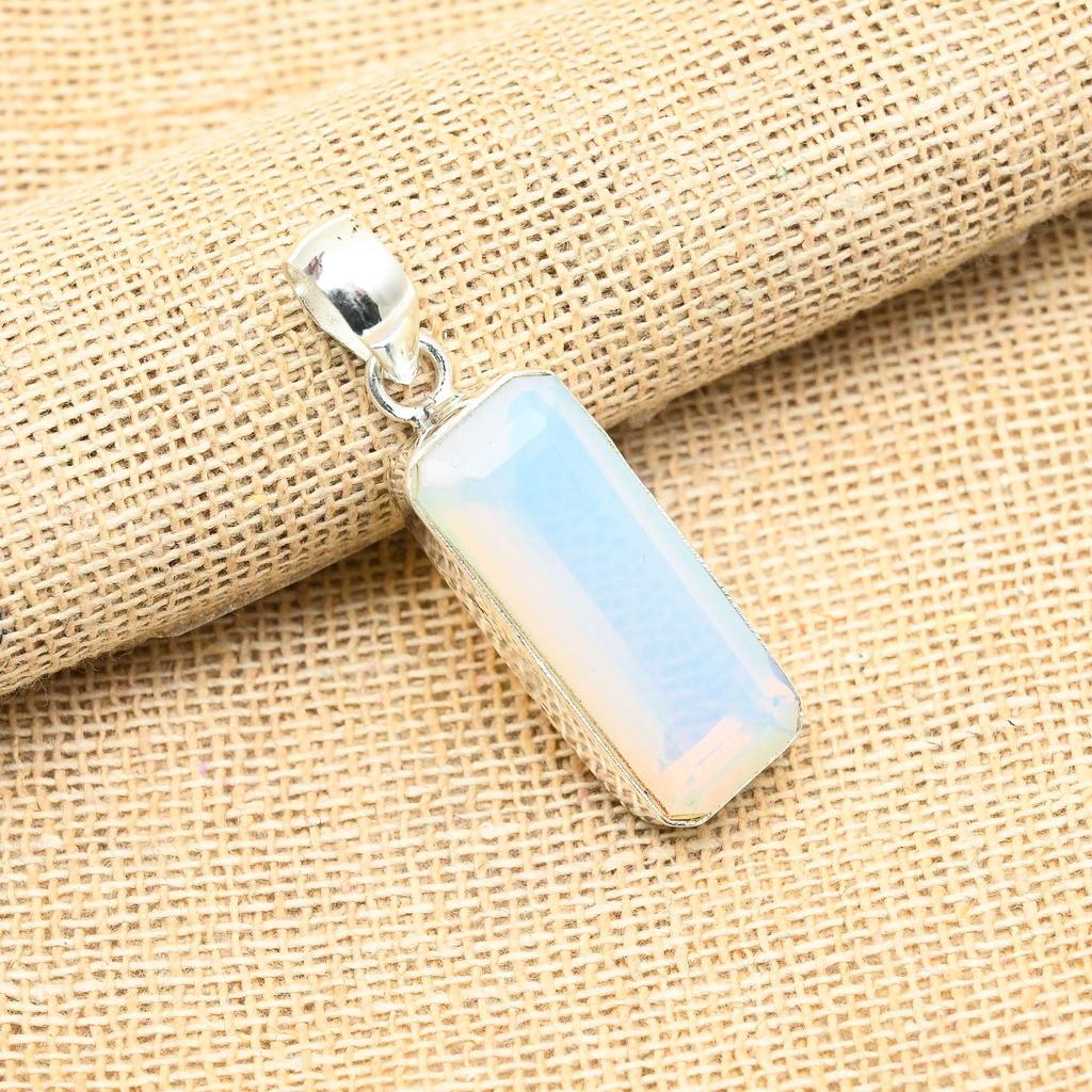 Milky Opal Gemstone Handmade 925 Sterling Silver Jewelry Lovely Pendant For Women