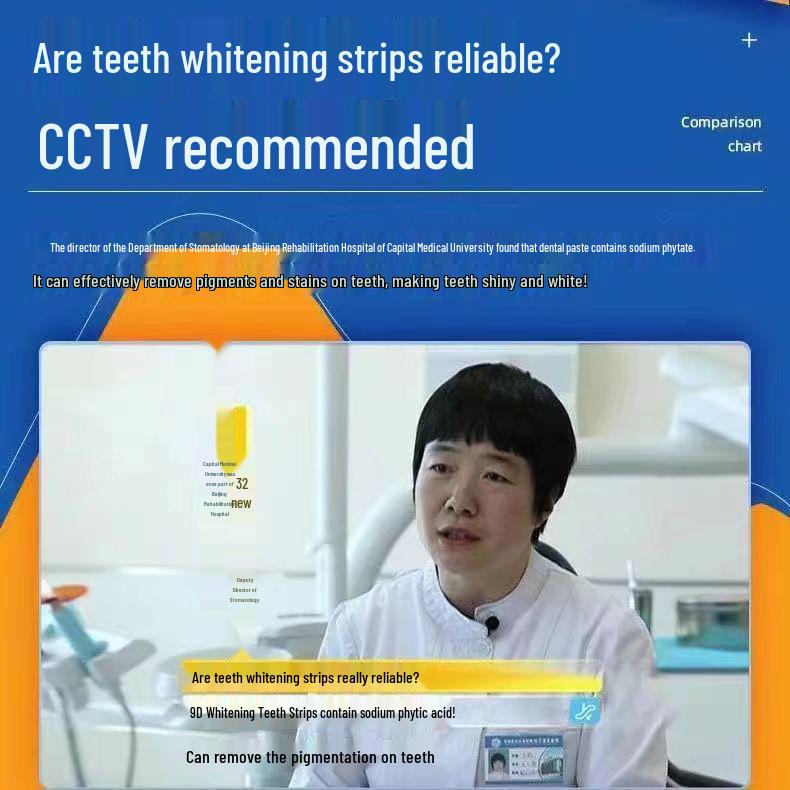 9D Zahnaufhellungsstreifen - Entfernung von Vergilbungen & Aufhellung