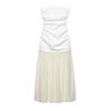 2025 Summer Fashion: Sexy Strapless Spliced Color Block Midi Dress for Women