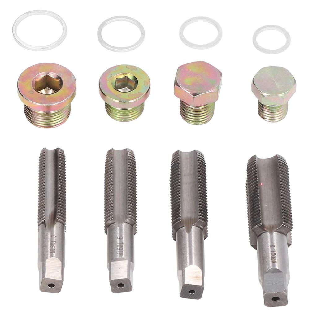 64PcsSet Kit de reparare a filetului pentru baia de ulei, instrument de refiletare a dopului de golire a cutiei de viteze M13 M15 M17 M20