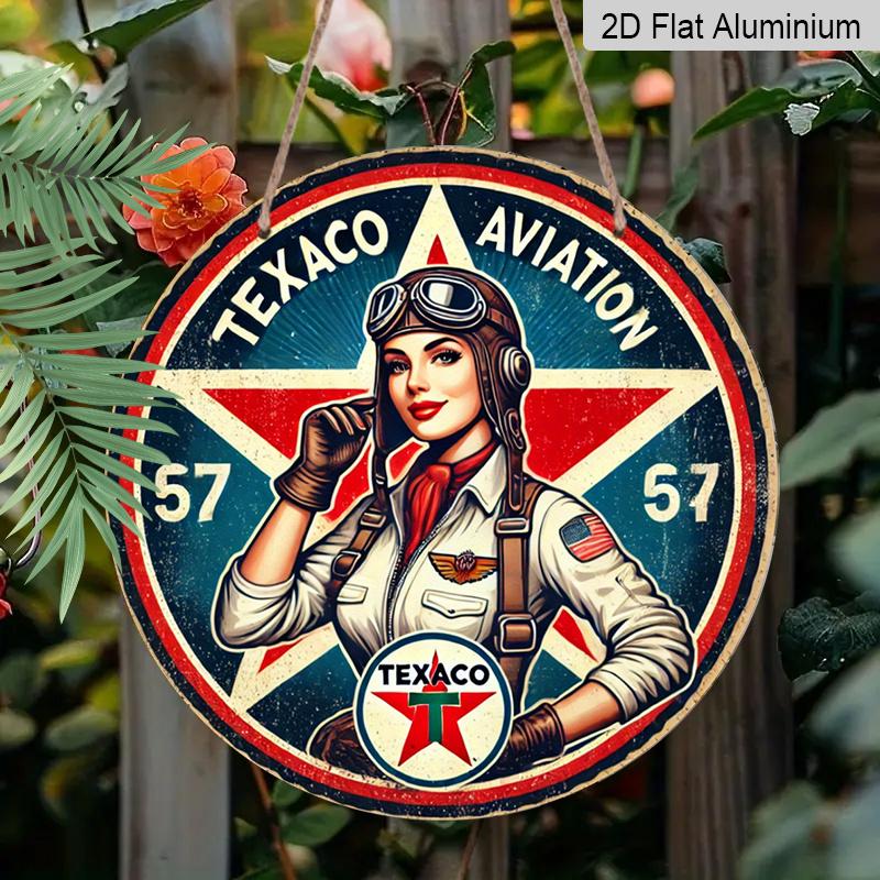 2D Flat 1pc, 8x8 in, Texaco Aviation 1949 Humor Aluminum Metal Sign - Vintage Style - for Outdoor & Indoor Decor - Perfect Gift for Aviation