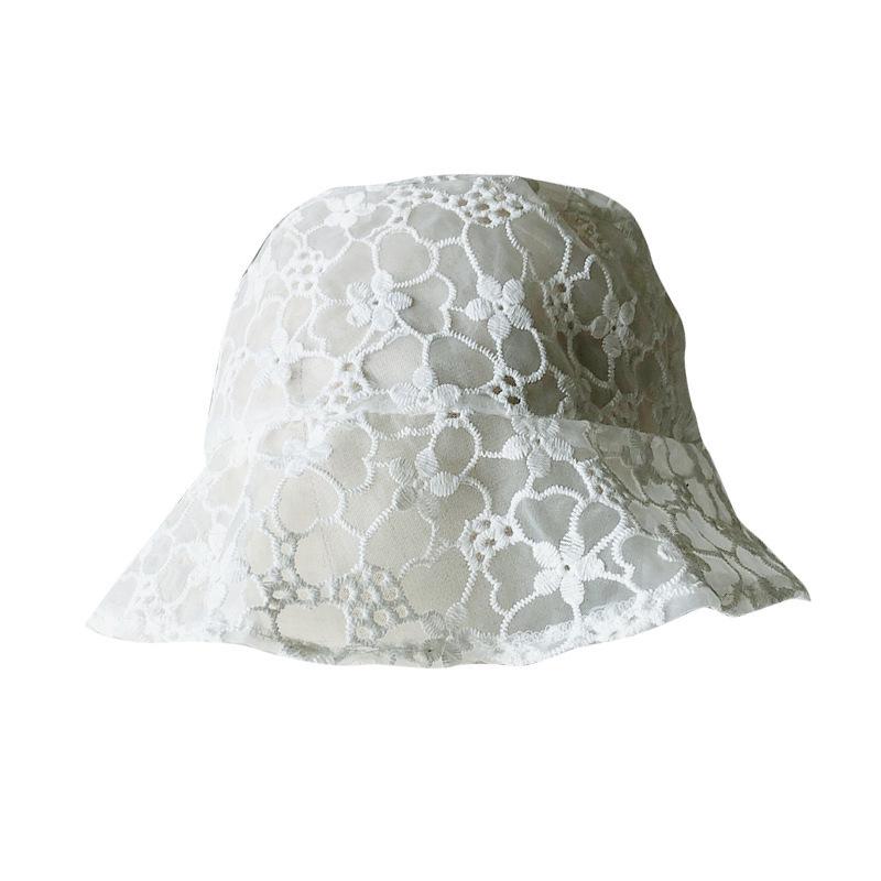 2024 Women's Lace Fisherman Hat - Trendy Korean Style, Versatile Summer Design, Flower Pattern, Lightweight, Hollow Sun Hat