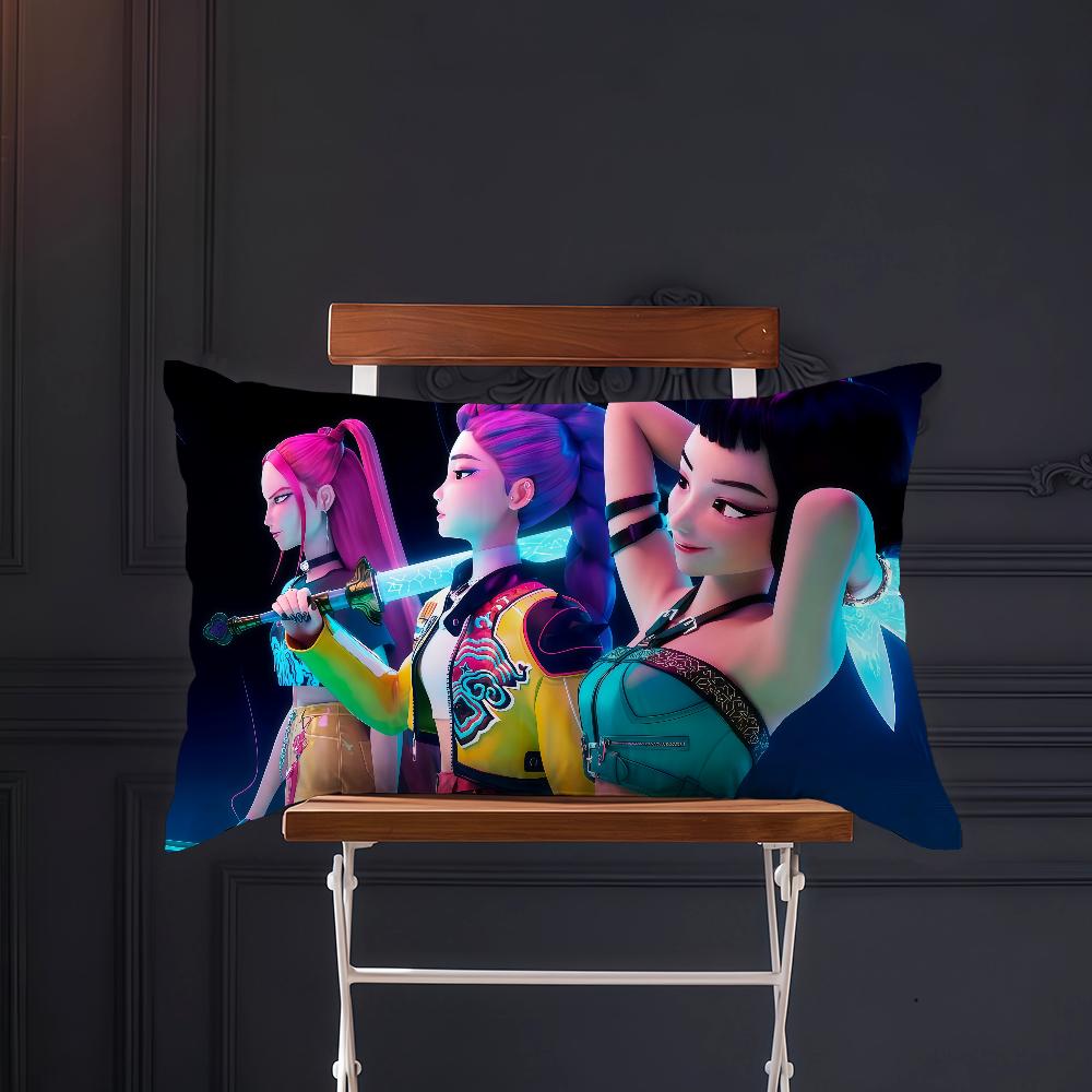 Anime Funny Meme K-Kpops D-Demon H-Hunters Cushion Cover Rectangle Pillow Cover Home Sofa Living Room Coffee Shop Pillowcase