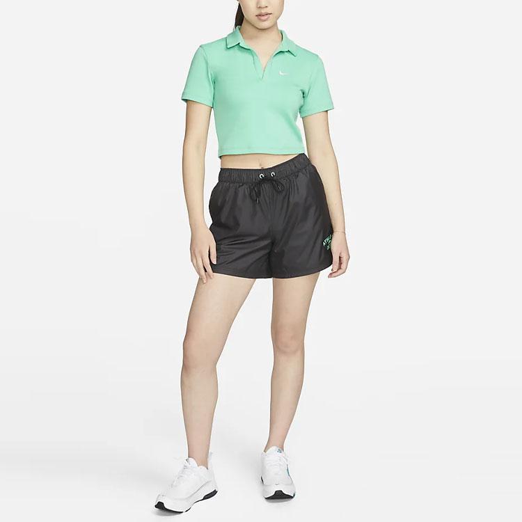 Nike Sportswear Repel Logo Print High-Waisted Straight Regular Shorts Women Shorts Black FJ5234-010