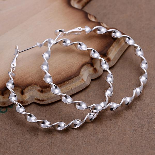 

Copper Color Twisted Hoop Earrings For Women Twisted Lines Artistic Design Diameter 4.5cm Coppery Wedding Jewelry Gift E148
