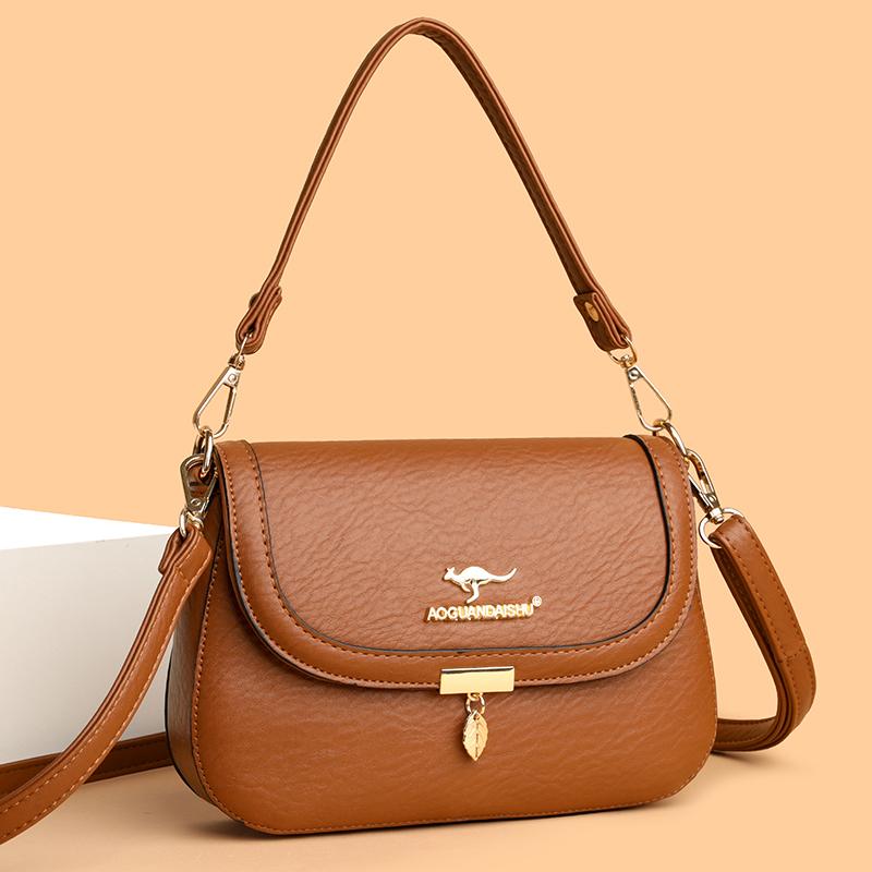 Wysokiej jakości skóra PU Damska torba crossbody na ramię Nowa Luksusowa Jednokolorowa Skórzana torba ręczna Kobieta Listonoszka Tote Sac portfel