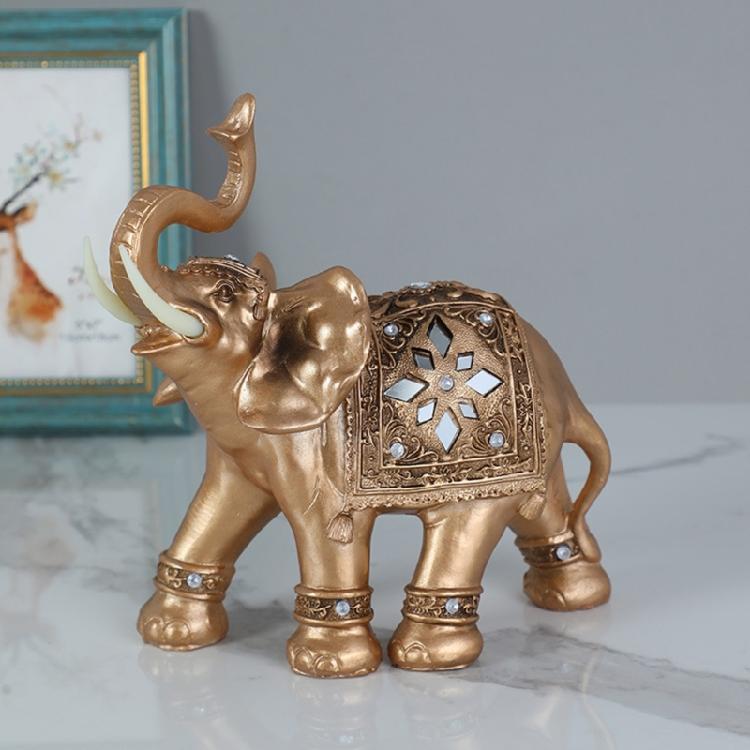 Exquisite Elefantenskulptur Heimdekorationen Geschenk Kunstharzhandwerk Symbolisiert Wohlstand Glück Glück Kunstwerk