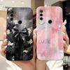 For Huawei Y6p MED-LX9 MED-LX9N Beautiful Bow Rose Painting Phone Case For Huawei Y6P 2020 Soft Silicone Shockproof Cases