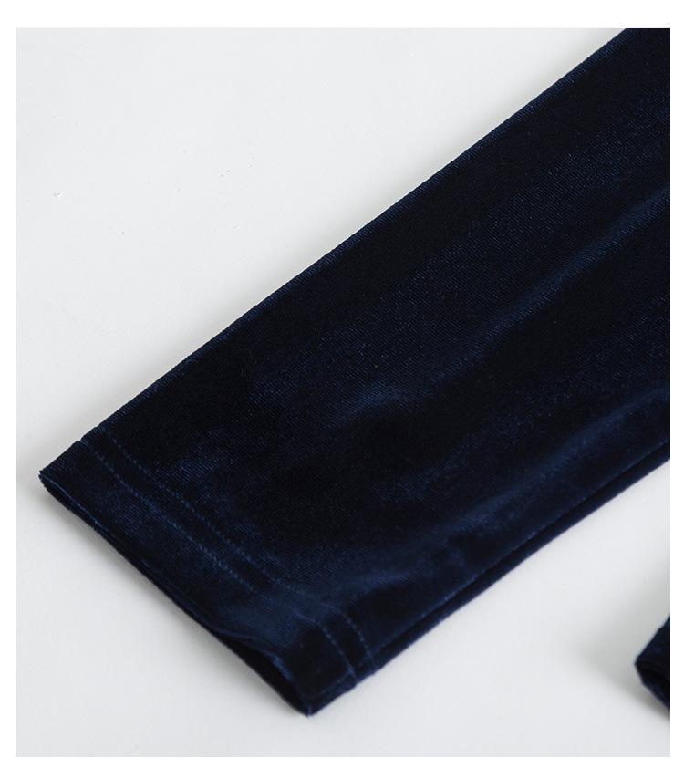 Stylish Versatile Velvet Lace High-Neck Long-Sleeve Shirt for Women