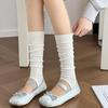 Ballet-Style Over-the-Knee Thin Summer Socks for Women - Solid Color, Calf-Slimming, Double-Needle Scrunch Design