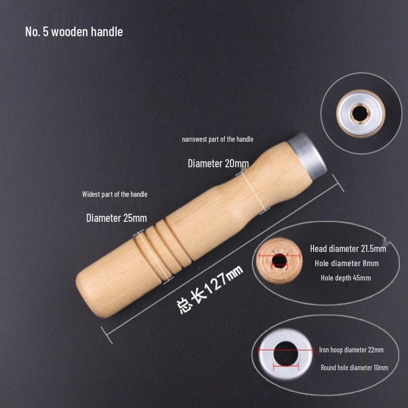 Two-Color Wood and Plastic File Handle with Flat and Round Hole Grip