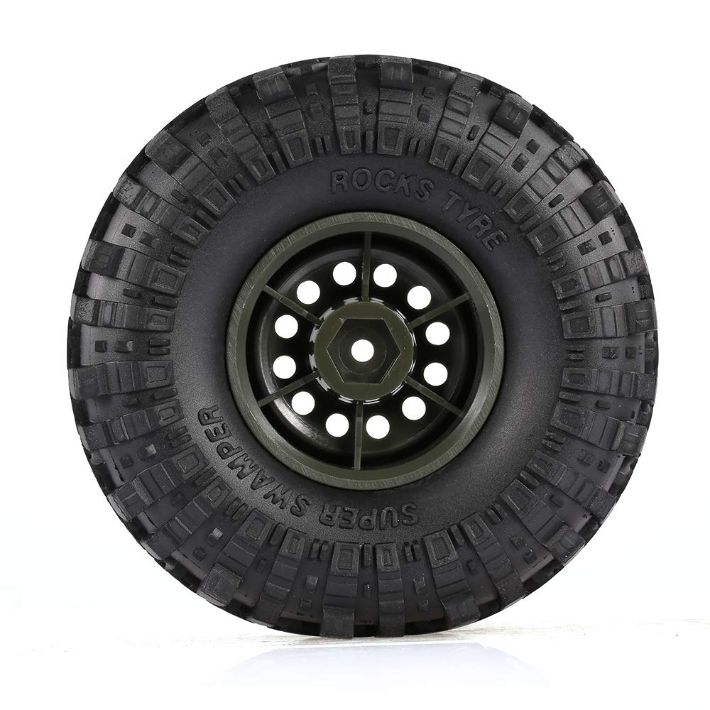Goolsky 4pcs AUSTAR 110mm 1.9" Rim Rubber Tire Wheels for 110 RC Car Traxxas HSP Redcat RC4WD Tamiya Axial SCX10 D90 HPI RC Rock Crawler