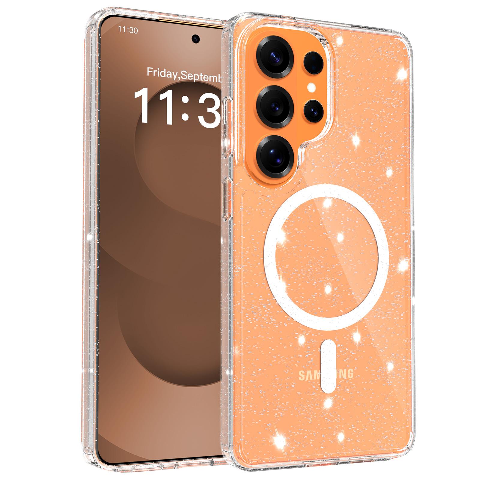 

Glitter Shockproof Magnetic Case For Samsung Galaxy S26 Ultra S26 Plus S25FE For Magsafe Transparent Hard Cover Fundas Galaxy S25 Ultra