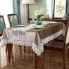 Table cloth Chocolate Golden Velvet Embroidered Luxury Table Dining Table Cover TableCloth Flower Lace Tv Cabinet Dust Cover
